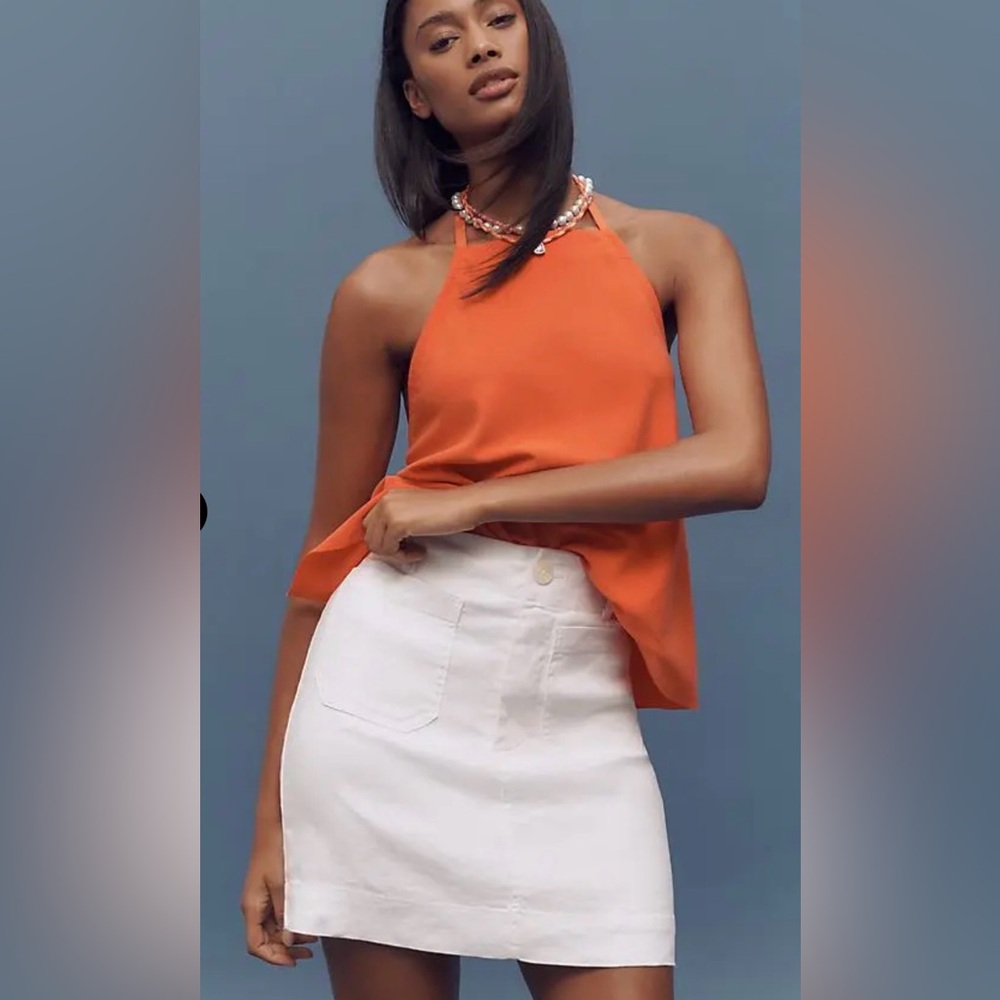 The Colette Linen Blend Mini Skirt by Maeve